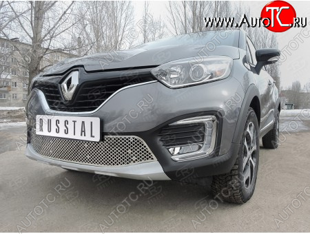 4 299 р. Сетка нижнего воздухозаборника (нержавеющая сталь) Russtal Renault Kaptur дорестайлинг (2016-2020)  с доставкой в г. Новочеркасск