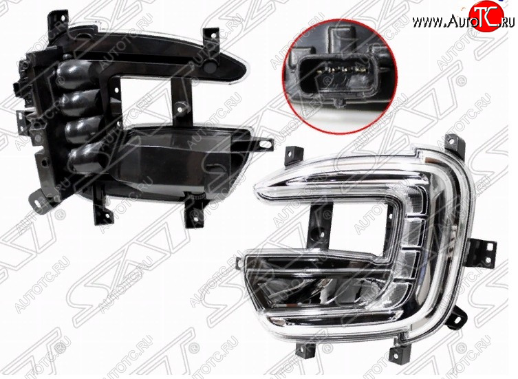 8 199 р. Левая противотуманная фара SAT (LED c ДХО)  Renault Kaptur (2016-2024) дорестайлинг, рестайлинг  с доставкой в г. Новочеркасск