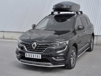 7 349 р. Защита переднего бампера (Ø42 мм, нержавейка) Russtal  Renault Koleos  2 (2016-2024)  с доставкой в г. Новочеркасск. Увеличить фотографию 2