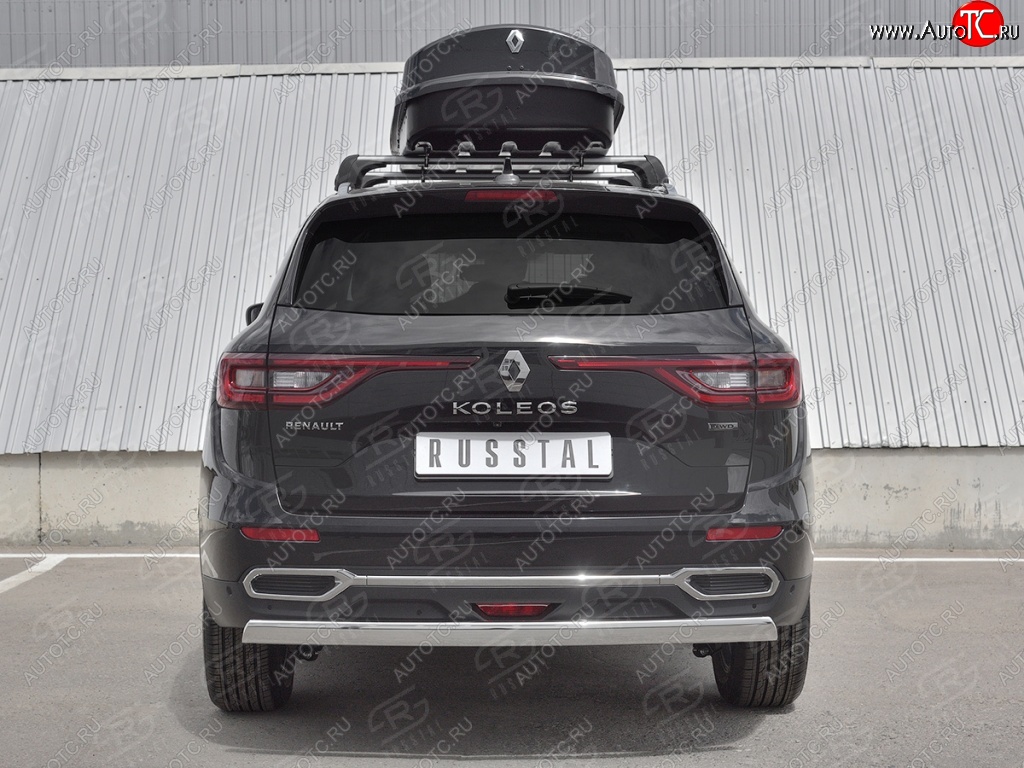 15 649 р. Защита заднего бампера (Ø75х42 мм, нержавейка) Russtal Renault Koleos 2 (2016-2024)  с доставкой в г. Новочеркасск