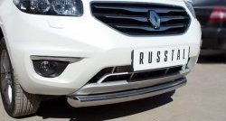 Одинарная защита переднего бампера диаметром 76 мм SLITKOFF Renault Koleos 1 Phase 2 (2011-2013)