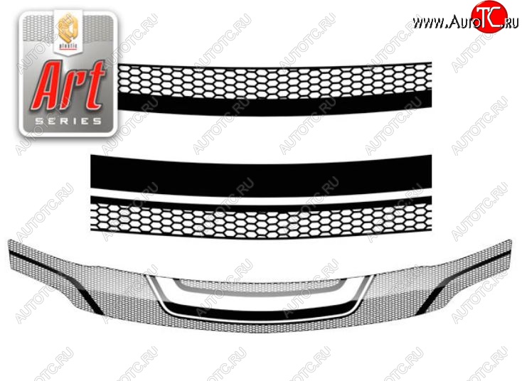 2 569 р. Дефлектор капота CA-Plastiс  Renault Logan  1 (2004-2010) дорестайлинг (Серия Art белая)  с доставкой в г. Новочеркасск