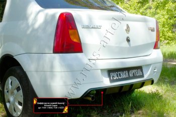 2 499 р. Диффузор на задний бампер RA (под окраску) Renault Logan 1 дорестайлинг (2004-2010) (Неокрашенный)  с доставкой в г. Новочеркасск. Увеличить фотографию 2