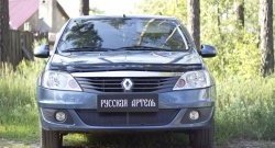 1 699 р. Защитная сетка решетки переднего бампера РА  Renault Logan  1 (2010-2016) рестайлинг  с доставкой в г. Новочеркасск. Увеличить фотографию 3