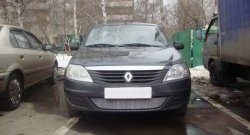 1 899 р. Сетка на бампер Russtal (хром) Renault Logan 1 рестайлинг (2010-2016)  с доставкой в г. Новочеркасск. Увеличить фотографию 4