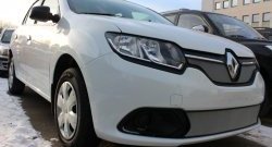 1 539 р. Нижняя сетка на бампер Russtal (хром) Renault Logan 2 дорестайлинг (2014-2018)  с доставкой в г. Новочеркасск. Увеличить фотографию 1