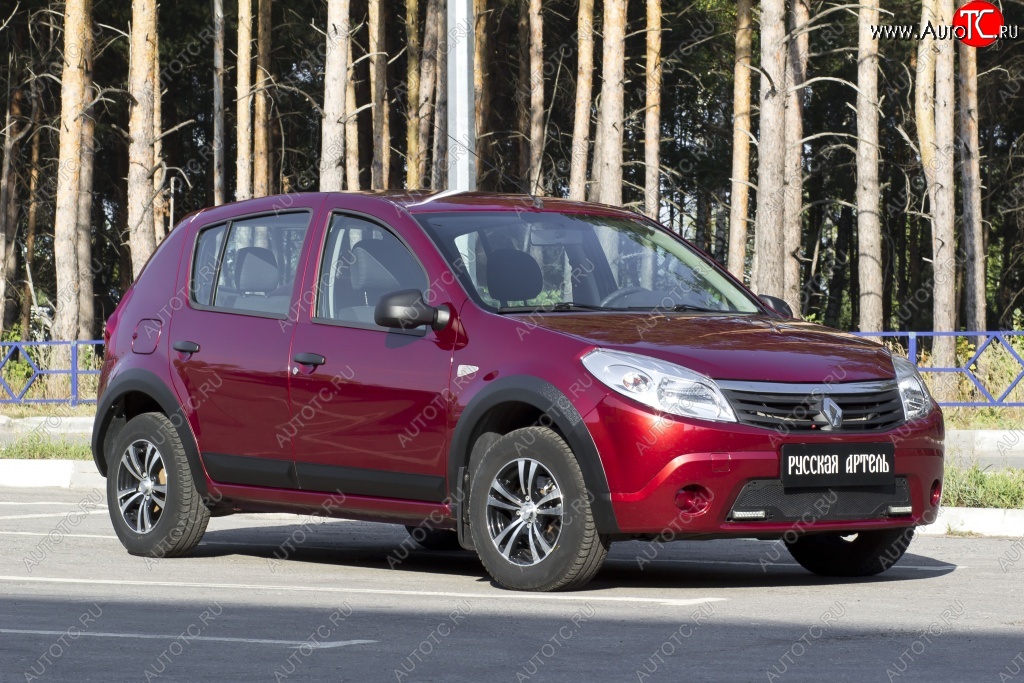 2 489 р. Накладки на колёсную арку RA (Передняя правая)  Renault Sandero Stepway  (BS) (2010-2014) (Поверхность шагрень)  с доставкой в г. Новочеркасск