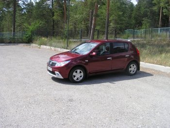 2 099 р. Накладка на передний бампер KART губа  Renault Sandero  (BS) (2009-2014) (Неокрашенная)  с доставкой в г. Новочеркасск. Увеличить фотографию 2