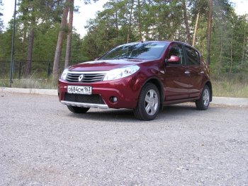 2 099 р. Накладка на передний бампер KART губа Renault Sandero (BS) (2009-2014) (Неокрашенная)  с доставкой в г. Новочеркасск. Увеличить фотографию 1