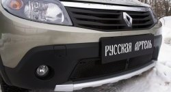 2 149 р. Защитная сетка решетки переднего бампера РА  Renault Sandero Stepway  (BS) (2010-2014)  с доставкой в г. Новочеркасск. Увеличить фотографию 1