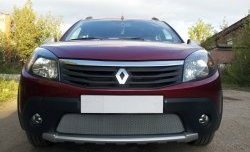 1 539 р. Сетка на бампер Russtal (хром)  Renault Sandero Stepway  (BS) (2010-2014)  с доставкой в г. Новочеркасск. Увеличить фотографию 3