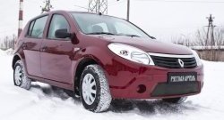 1 099 р. Зимняя заглушка решетки переднего бампера РА Renault Sandero (BS) (2009-2014)  с доставкой в г. Новочеркасск. Увеличить фотографию 2