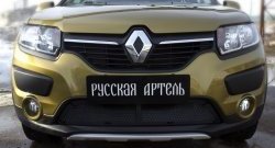 2 079 р. Защитная сетка решетки переднего бампера РА Renault Sandero Stepway (B8) дорестайлинг (2014-2018)  с доставкой в г. Новочеркасск. Увеличить фотографию 3