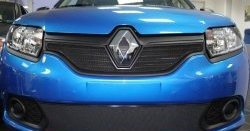 1 469 р. Нижняя сетка на бампер Russtal (черная) Renault Sandero (B8) дорестайлинг (2014-2018)  с доставкой в г. Новочеркасск. Увеличить фотографию 2