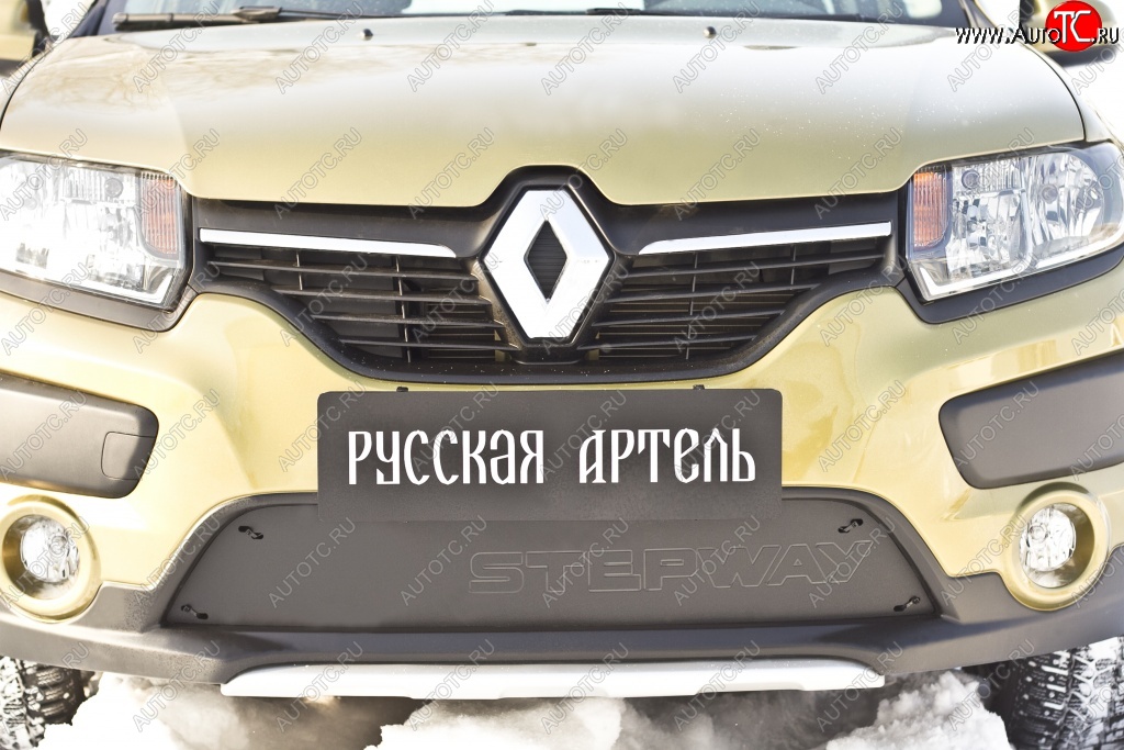 899 р. Зимняя заглушка решетки переднего бампера Stepway РА  Renault Sandero Stepway  (B8) (2014-2018) дорестайлинг  с доставкой в г. Новочеркасск