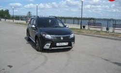 4 249 р. Высокая Накладка Kart на передний бампер  Renault Sandero  (BS) (2009-2014) (Неокрашенная)  с доставкой в г. Новочеркасск. Увеличить фотографию 3