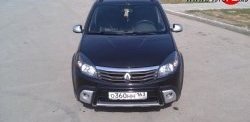 4 249 р. Высокая Накладка Kart на передний бампер  Renault Sandero  (BS) (2009-2014) (Неокрашенная)  с доставкой в г. Новочеркасск. Увеличить фотографию 1