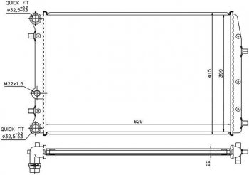 Радиатор двигателя SAT Seat Ibiza 6L хэтчбэк 3 дв., Skoda Ibiza (6L хэтчбэк 3 дв.), Volkswagen Polo (9N1,  5)