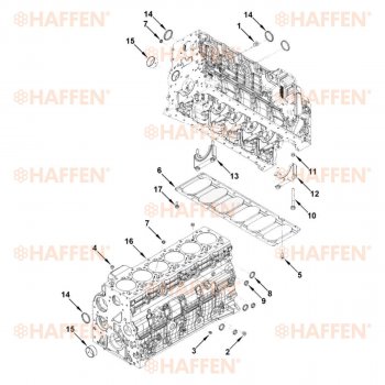 117 999 р. Блок цилиндров (6ISBe, 6ISDe V=6.7) HAFFEN Samsung MX132 колесный экскаватор (1995-2024)  с доставкой в г. Новочеркасск. Увеличить фотографию 11