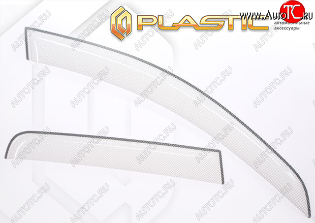 2 159 р. Дефлектора окон CA-Plastic  Renault Symbol  седан (2006-2008) LB 2-ой рестайлинг (Шелкография белая, Без хром. молдинга)  с доставкой в г. Новочеркасск