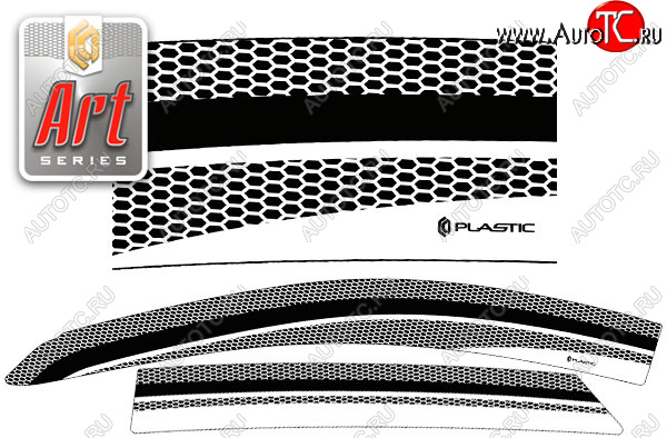 2 159 р. Ветровики дверей CA-Plastic  Hyundai IX35  LM (2009-2018) дорестайлинг, рестайлинг (Серия Art белая, без хром. молдинга, крепление скотч)  с доставкой в г. Новочеркасск