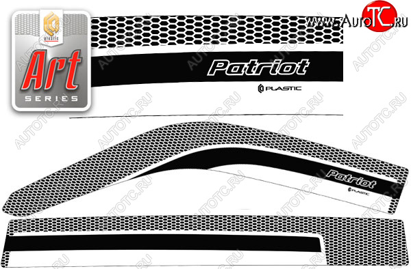 2 399 р. Ветровики дверей CA-Plastic  Уаз Патриот  3163 5 дв. (2005-2013) дорестайлинг (Серия Art графит, без хром. молдинга)  с доставкой в г. Новочеркасск