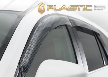 2 399 р. Ветровики дверей CA-Plastic  Toyota Sienta  NCP80 (2003-2015) дорестайлинг, 1-ое пополение 1-ый рестайлинг, 2-ой рестайлинг (Серия Art графит, без хром. молдинга)  с доставкой в г. Новочеркасск. Увеличить фотографию 2