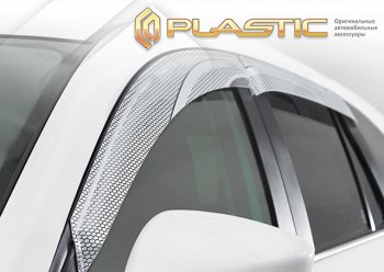 2 159 р. Ветровики дверей CA-Plastic  Toyota Sienta  NCP80 (2003-2015) дорестайлинг, 1-ое пополение 1-ый рестайлинг, 2-ой рестайлинг (Серия Art серебро, без хром. молдинга)  с доставкой в г. Новочеркасск. Увеличить фотографию 2