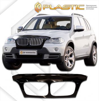 2 479 р. Дефлектор капота (exclusive) CA-Plastic BMW X5 E70 рестайлинг (2010-2013) (Classic чёрный, Без надписи)  с доставкой в г. Новочеркасск. Увеличить фотографию 1