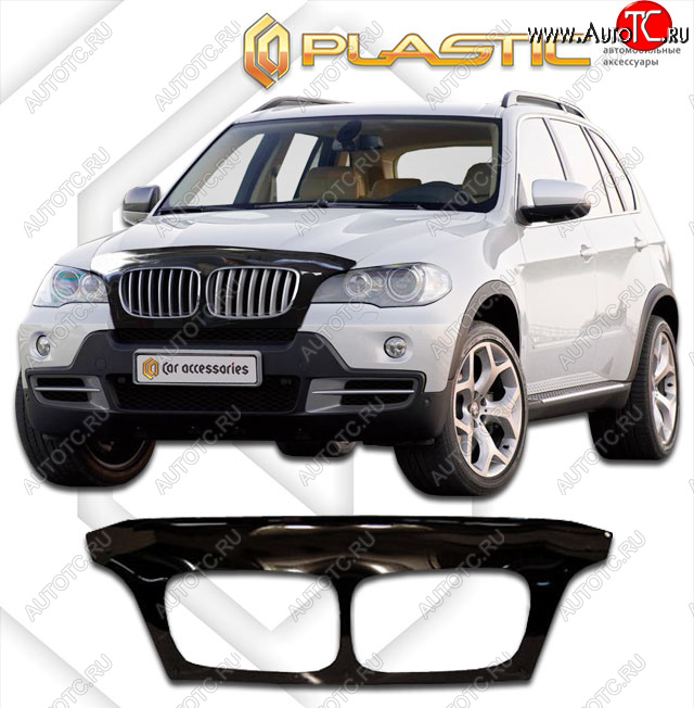 2 479 р. Дефлектор капота (exclusive) CA-Plastic BMW X5 E70 рестайлинг (2010-2013) (Classic чёрный, Без надписи)  с доставкой в г. Новочеркасск