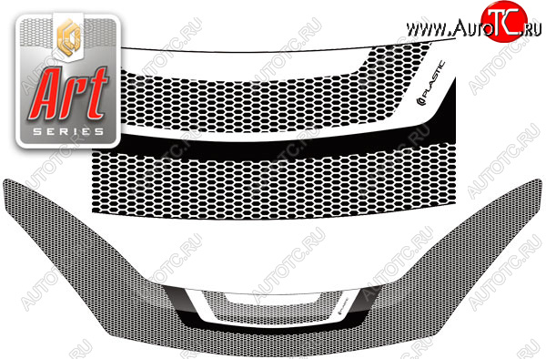 2 479 р. Дефлектор капота CA-Plastic  Renault Sandero  (BS) (2009-2014) (Art чёрная)  с доставкой в г. Новочеркасск