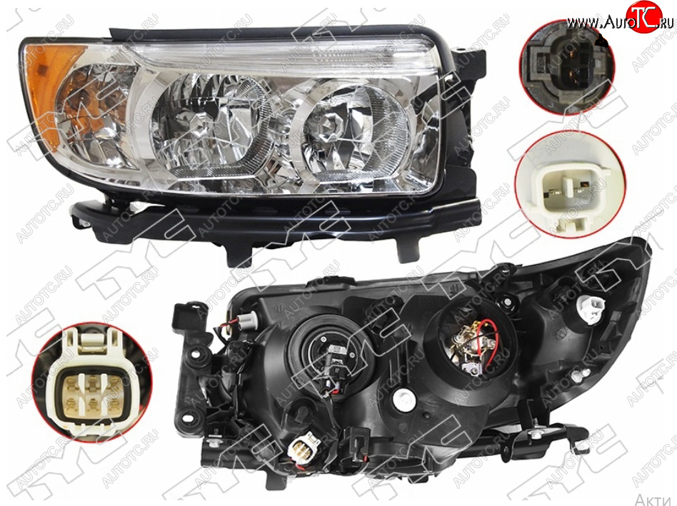 15 699 р. Правая фара (Евросвет) TYC Subaru Forester SG рестайлинг (2005-2008)  с доставкой в г. Новочеркасск