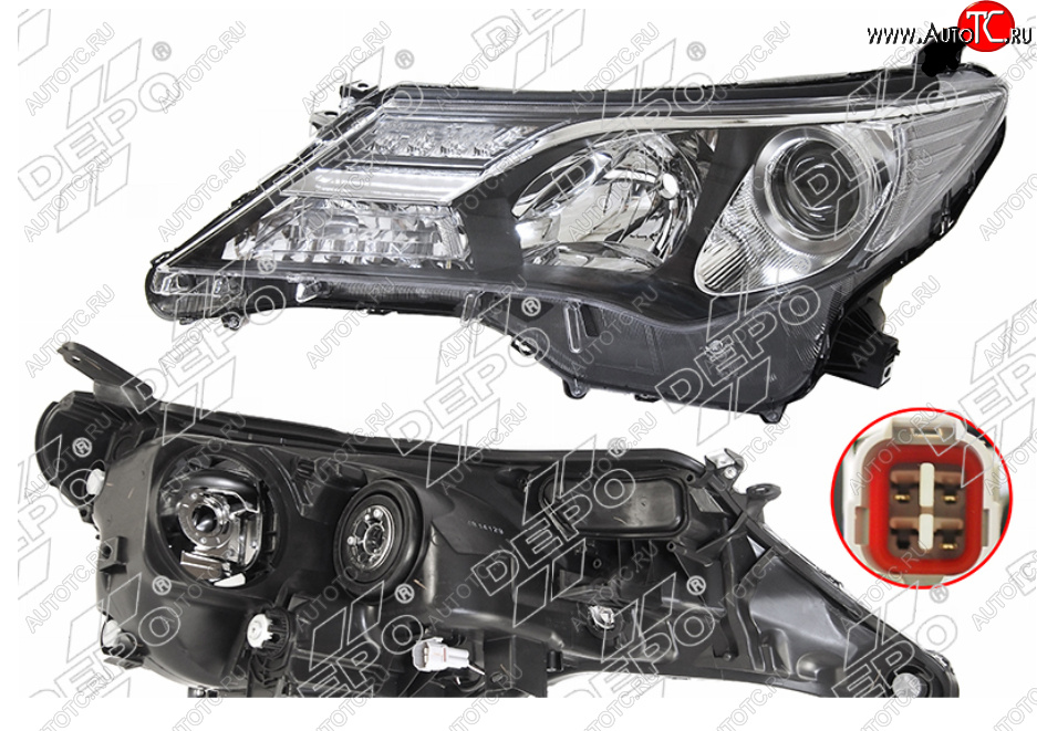 26 699 р. Левая фара (галоген, LED, с электрокорректором, Евросвет) DEPO Toyota RAV4 XA40 5 дв. дорестайлинг (2012-2015)  с доставкой в г. Новочеркасск