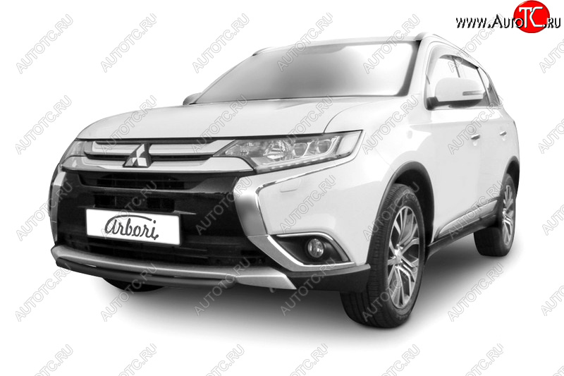 12 349 р. Защита переднего бампера (короткая диаметр 57 мм) Arbori Mitsubishi Outlander GF 2-ой рестайлинг (2015-2018)  с доставкой в г. Новочеркасск