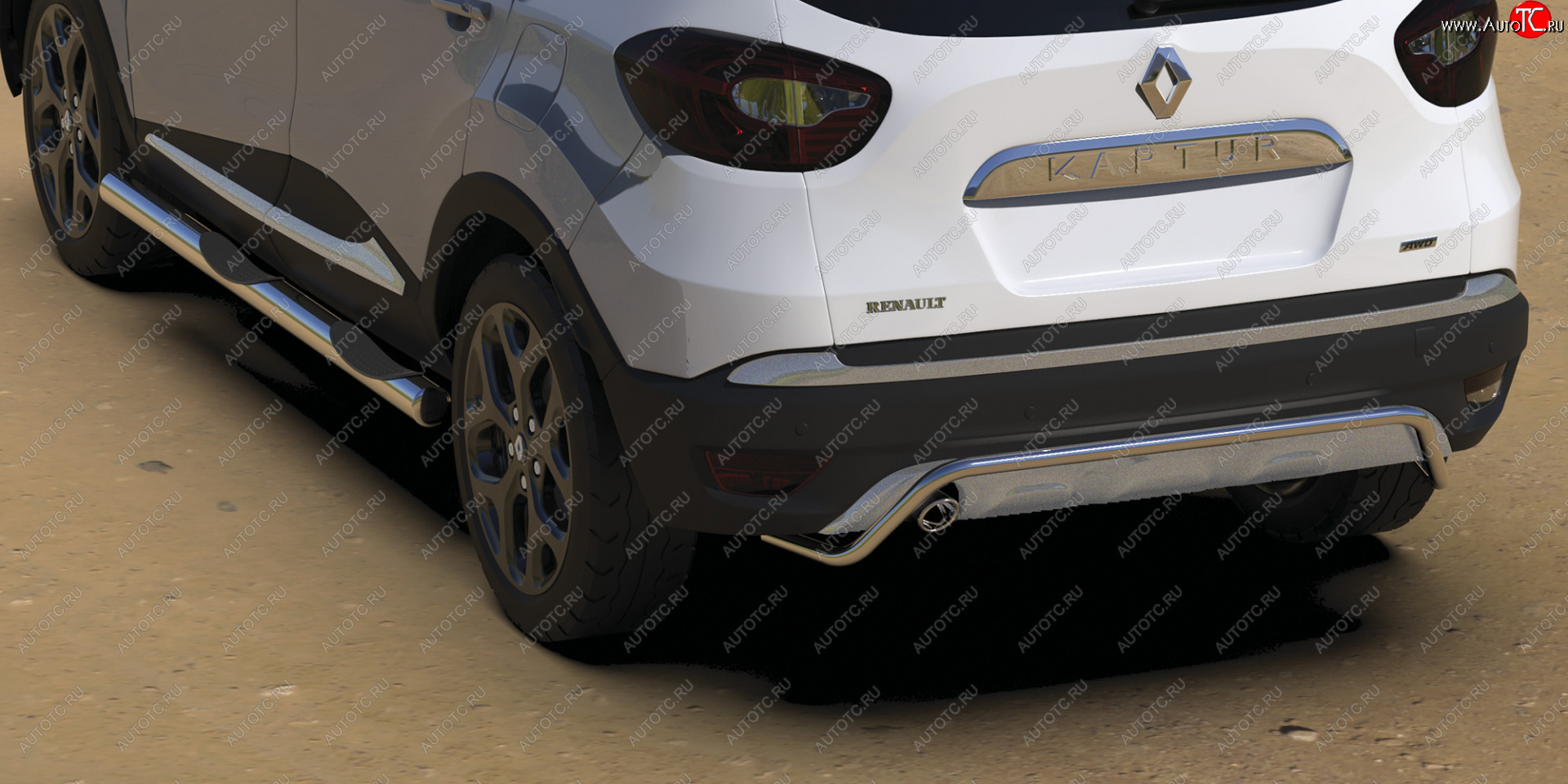 14 549 р. Защита заднего бампера (диаметр 42 мм) Arbori Renault Kaptur дорестайлинг (2016-2020)  с доставкой в г. Новочеркасск