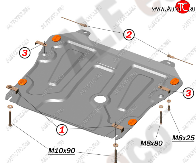 11 999 р. Защита картера двигателя и КПП Alfeco  Chevrolet Cruze ( J300,  J305,  J308) (2009-2015) седан дорестайлинг, хэтчбек дорестайлинг, седан рестайлинг, универсал рестайлинг, хэтчбек рестайлинг (Алюминий 4 мм)  с доставкой в г. Новочеркасск