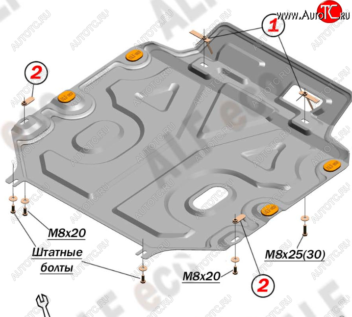 14 699 р. Защита картера двигателя и КПП Alfeco  Chevrolet Captiva (2011-2016) 1-ый рестайлинг, 2-ой рестайлинг (Алюминий 4 мм)  с доставкой в г. Новочеркасск