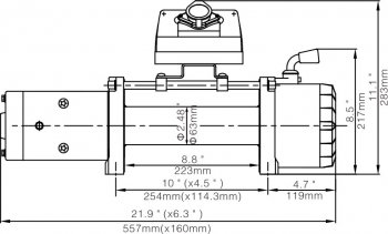 51 999 р. Лебёдка электрическая 12V 10000 lbs 4500 кг Runva Nissan Liberty дорестайлинг (1998-2001) (Стальной трос)  с доставкой в г. Новочеркасск. Увеличить фотографию 2