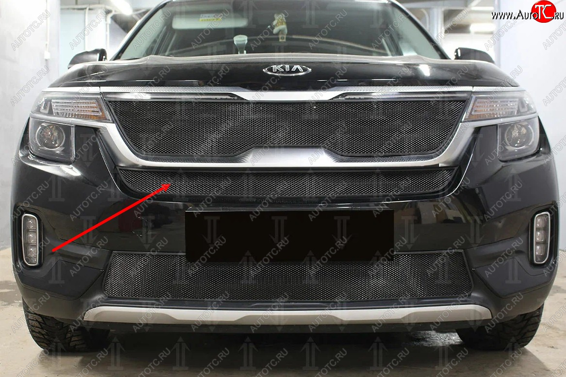 2 579 р.           Защита радиатора KIA Seltos 2019- black середина KIA Seltos (2019-2024) (черная)  с доставкой в г. Новочеркасск