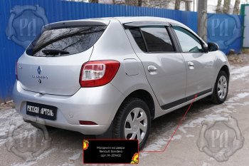 3 599 р. Комплект молдингов на двери (4 шт, узкие) Русская Артель Renault Sandero (B8) дорестайлинг (2014-2018) (Поверхность глянец, Неокрашенные)  с доставкой в г. Новочеркасск. Увеличить фотографию 2