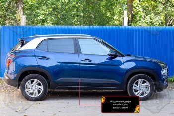 3 189 р. Комплект молдингов на двери (4 шт, шагрень) Русская Артель  Hyundai Creta  SU (2020-2022) (Поверхность текстурная)  с доставкой в г. Новочеркасск. Увеличить фотографию 1