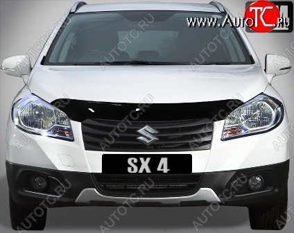 4 599 р. Дефлектор капота SIM Suzuki SX4 JYB, JYA хэтчбэк дорестайлинг (2013-2016)  с доставкой в г. Новочеркасск