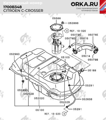 20 799 р. Топливный бак (пластик, 50 л.) BAKPLAST CITROEN C-crosser (2007-2012)  с доставкой в г. Новочеркасск. Увеличить фотографию 2