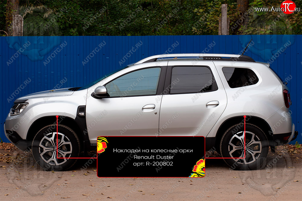 4 799 р. Накладки на колесные арки Вариант 2 Русская Артель  Renault Duster  HM (2020-2024) (Поверхность текстурная)  с доставкой в г. Новочеркасск