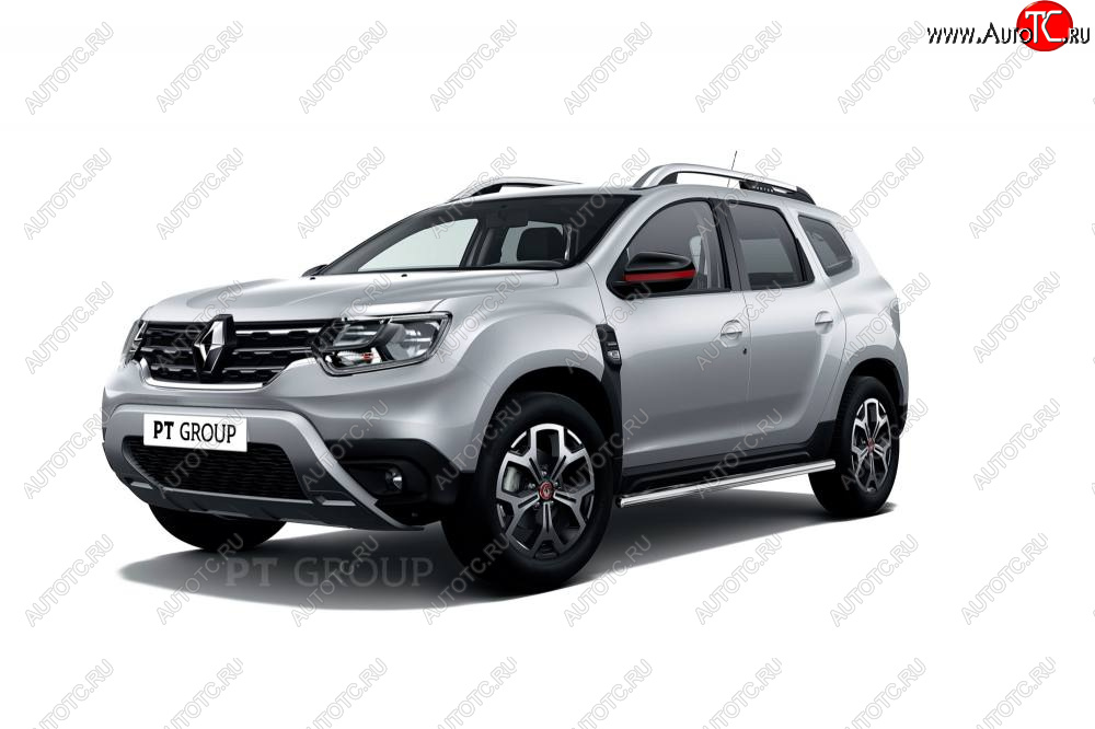 17 999 р. Защита порогов (прямая, Ø63 мм) Petroil Tuning Renault Duster HM (2020-2024) (полированная нержавейка)  с доставкой в г. Новочеркасск