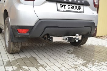 18 399 р. Фаркоп (с нержавеющей накладкой) Petroil Tuning Renault Duster HM (2020-2024) (Без заглушки )  с доставкой в г. Новочеркасск. Увеличить фотографию 3