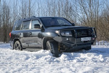 65 999 р. Бампер передний силовой РИФ  Toyota Land Cruiser  200 (2007-2015) дорестайлинг, 1-ый рестайлинг (С дополнительными фарами, защитной дугой и защитой бачка омывателя)  с доставкой в г. Новочеркасск. Увеличить фотографию 3