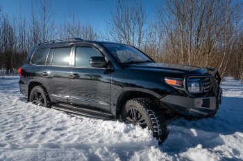 65 999 р. Бампер передний силовой РИФ  Toyota Land Cruiser  200 (2007-2015) дорестайлинг, 1-ый рестайлинг (С дополнительными фарами, защитной дугой и защитой бачка омывателя)  с доставкой в г. Новочеркасск. Увеличить фотографию 4