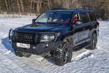 65 999 р. Бампер передний силовой РИФ  Toyota Land Cruiser  200 (2007-2015) дорестайлинг, 1-ый рестайлинг (С дополнительными фарами, защитной дугой и защитой бачка омывателя)  с доставкой в г. Новочеркасск. Увеличить фотографию 2