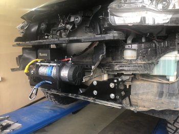 22 349 р. Площадка под лебёдку РИФ (в штатный бампер) Toyota Fortuner AN160 дорестайлинг (2015-2020)  с доставкой в г. Новочеркасск. Увеличить фотографию 5